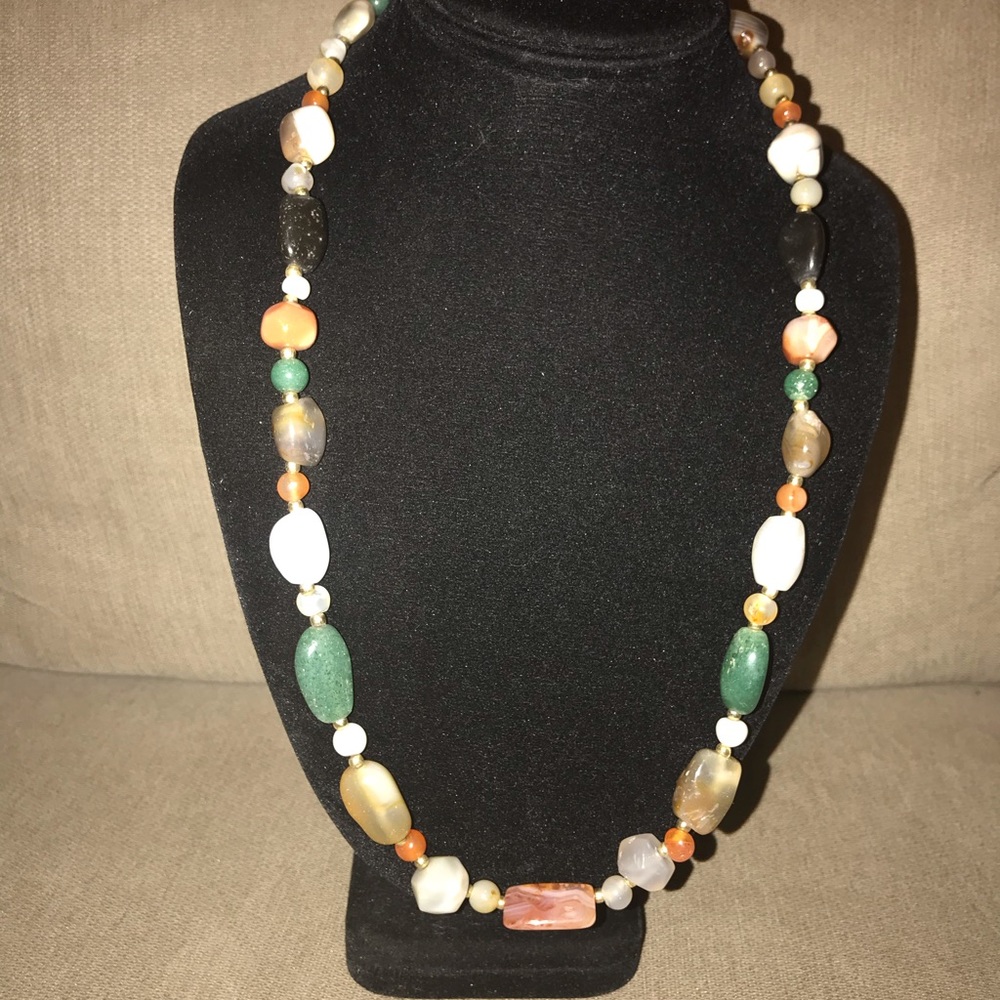 Multi gemstones vintage necklace